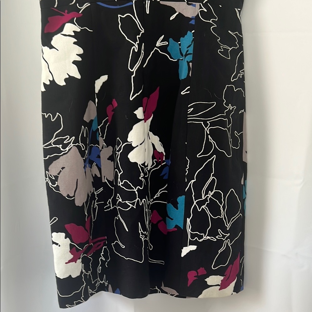 NWT $285 4C Collective Sz 6 Abstract Floral Print Sheath Dress Square Neck - Picture 7 of 10